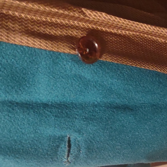 Vintage Ashley Scott green gold wool USA made full long length wrap trench coat - Picture 9 of 11